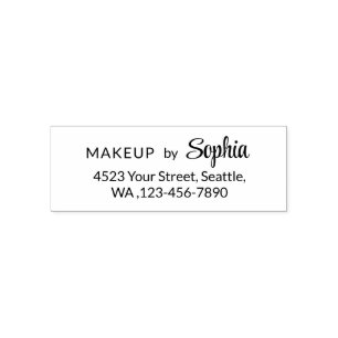 Script Makeup Studio Name Return Address Phone  Self-inking Stamp