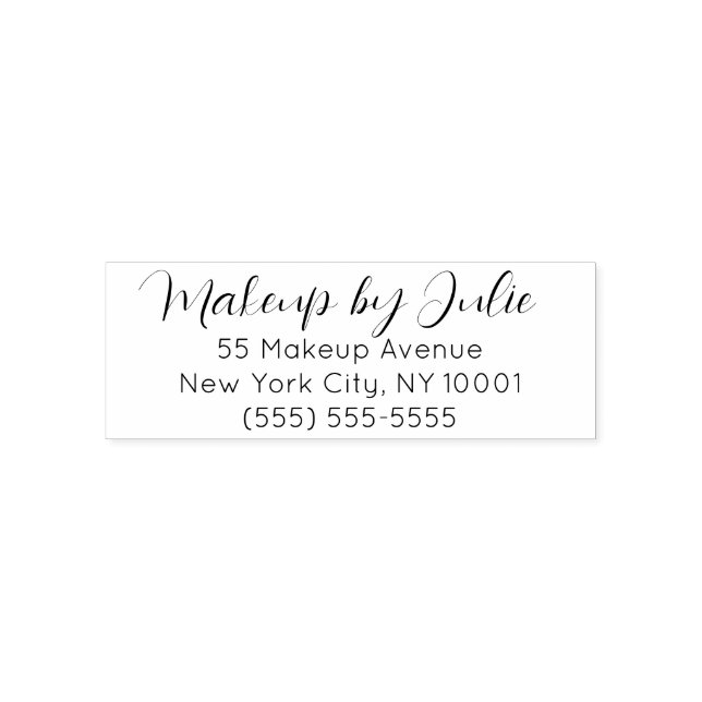 Script Makeup Studio Name Return Address Self-inking Stamp (Design)