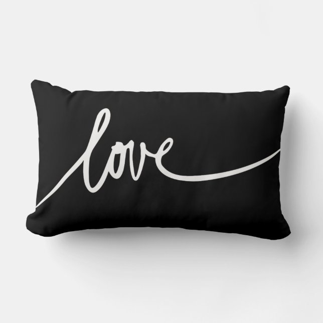 Script manuscrit Love Jeu Coussin noir (Recto)