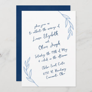 Script manuscrit moderne Invitations de mariage bl