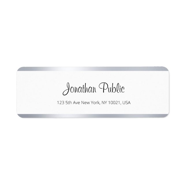 Script manuscrit moderne Silver White Chic Simple (Devant)