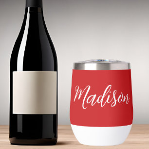 Script manuscrit Nom rouge en gras personnalisé