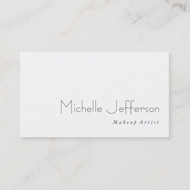 Script maquillage Carte de visite blanc simple (Devant)
