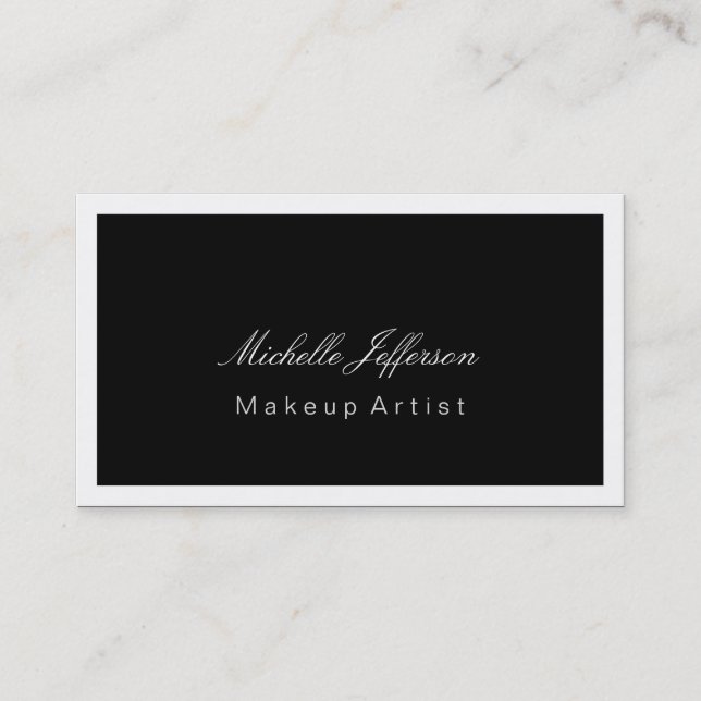 Script maquillage noir blanc Carte de visite (Devant)