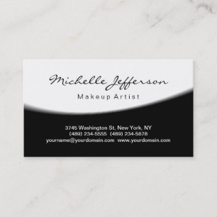 Script maquillage noir blanc Carte de visite