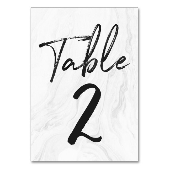 Script Marbre blanc moderne | Carte numéro de tabl (Par défaut)