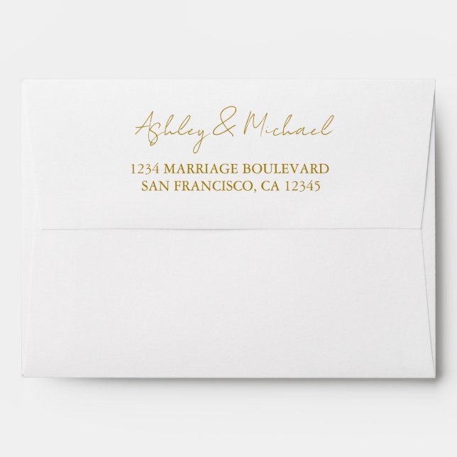 Script Mariage blanc Enveloppe d'adresse de retour (Dos (Haut rabat))