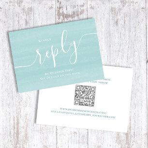 Script Mariage bleu turquoise RSVP