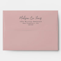 Script Mariage rose foncé Enveloppe d'adresse de r