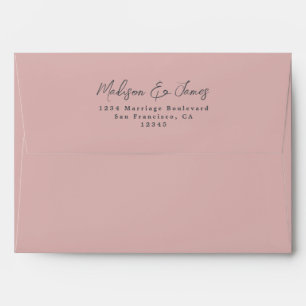 Script Mariage rose foncé Enveloppe d'adresse de r