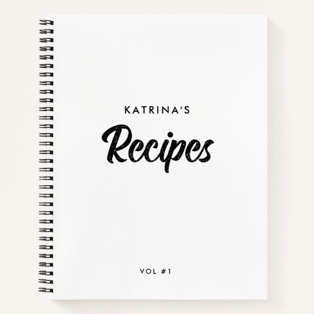 Script Measurement Conversion Chart Recipe  Notebook (Front)