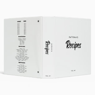 Script Measurement Conversion Chart Recipe White Binder