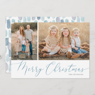 Script Merry Christmas Elegant 2 Photo Holiday Car