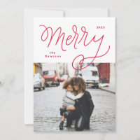 Script Merry Fun Bold Holiday Card