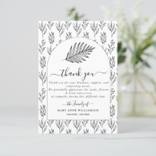 Script Minimal Funeral Thank You Card