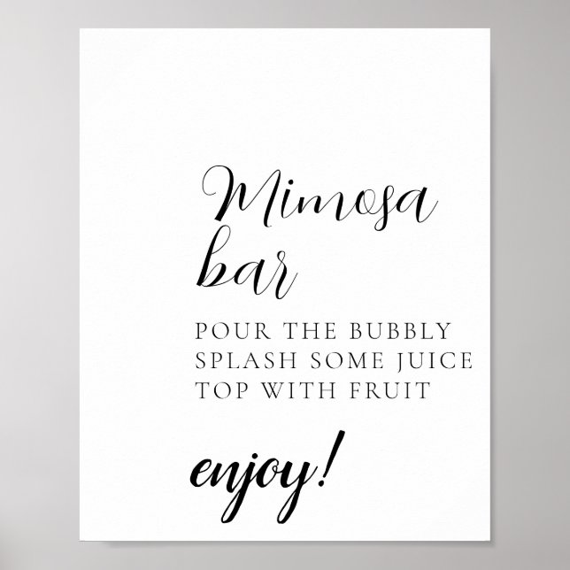 Script Minimal Mimosa Bar Sign (Front)