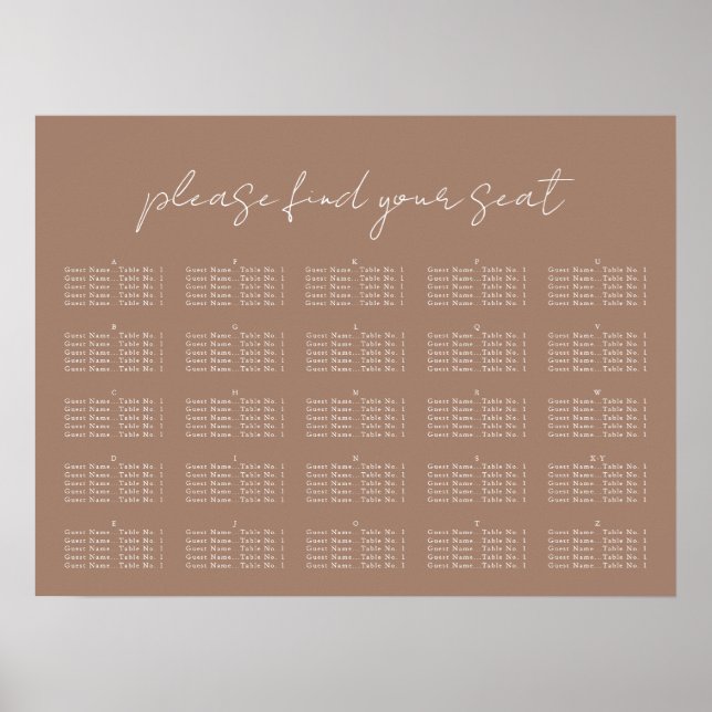 Script minimal, Tableau de sièges (Devant)