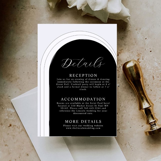 Script Minimal Wedding Details Enclosure Card (Creator Uploaded)