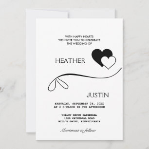 Script minimaliste Faire-part de mariage tradition