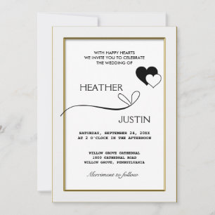 Script minimaliste Faire-part de mariage tradition