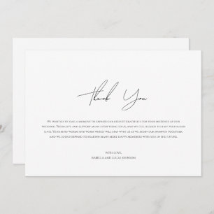 Script minimaliste moderne Carte de remerciements 