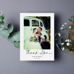 Script minimaliste moderne Mariage photo Merci