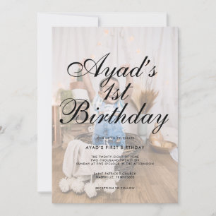 Script minimaliste moderne photo Invitation d'anni