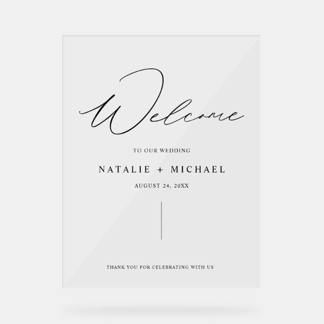 Script minimaliste simple Accueil Mariage moderne (Recto)