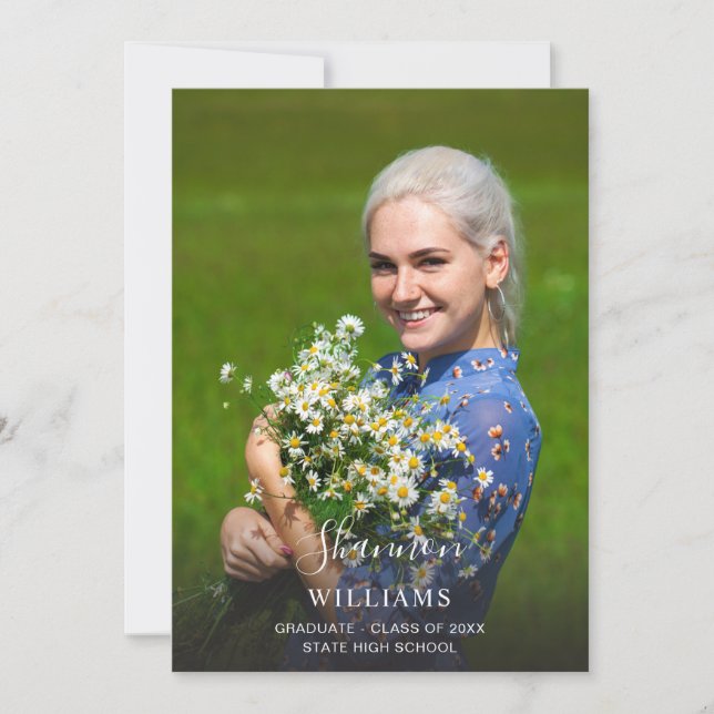 Script Mod Name Photo Graduation Party Vertical DK Invitation (Front)