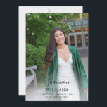 Script Mod Name Photo Graduation Party Vertical WH Invitation<br><div class="desc">Announce your graduation in style with your modern Script White Mod Name Photo Graduation Party Invitation.</div>