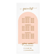 Script Modern arch pink  qr code logo price list