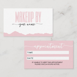 Script Modern Blush Pink and white Appointment Card