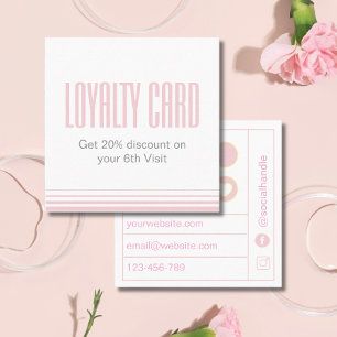 Script Modern Blush Pink and white Loyalty Card