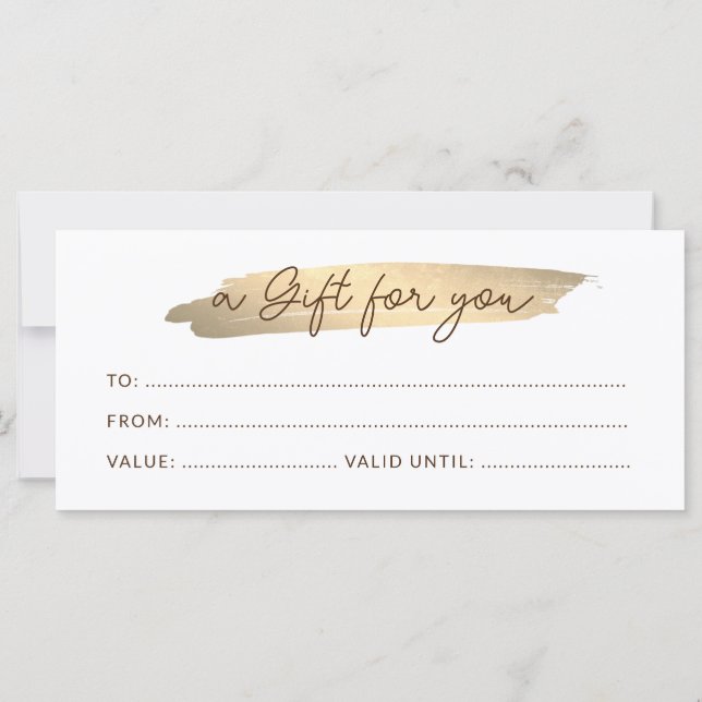 Script Modern Minimalist Gold Gift Certificate (Back)