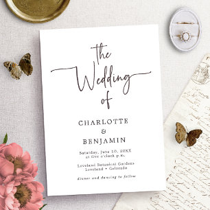 Script Modern Minimalist Wedding Invitations