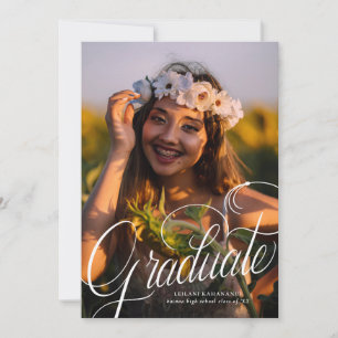 Script Modern Photo Graduation Party Invitation
