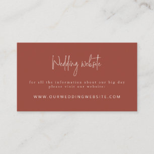 Script Modern Terracotta & Cream Wedding Website Enclosure Card