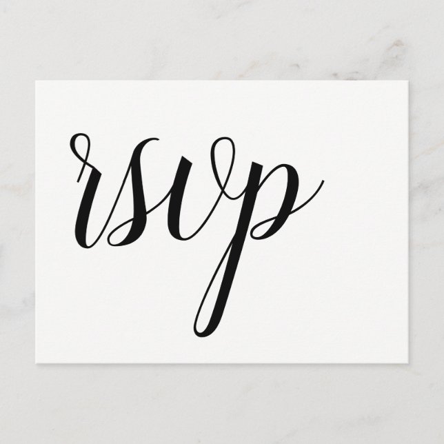 Script modern wedding rsvp postcards (Front)