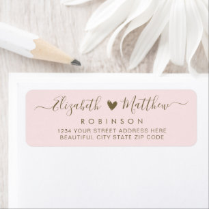 Script moderne Blush Gold Mariage Adresse de retou