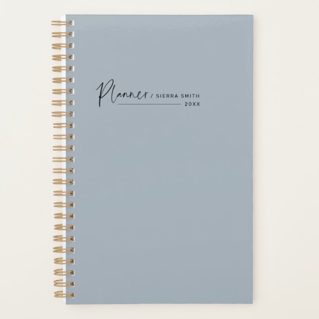 Script moderne Dusty Bleu hebdomadaire Planificate (Devant)