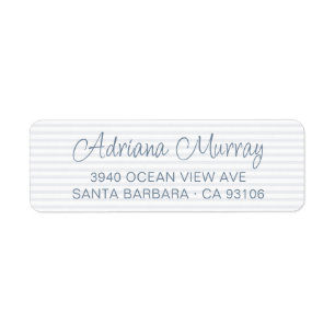 Script moderne Dusty Blue Stripes Adresse de retou