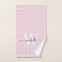 Script moderne élégant Blush Pink Monogramme Nom