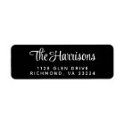 Script moderne élégant noir Adresse de retour