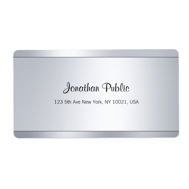 Script moderne glamour Argent Adresse de livraison (Devant)