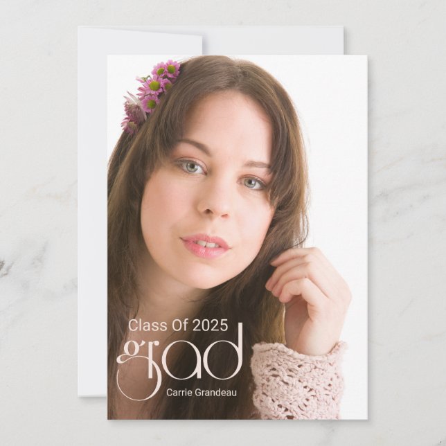 Script moderne I Photo Grad Faire-part (Devant)