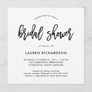 Script moderne  Invitation à la douche nuptiale