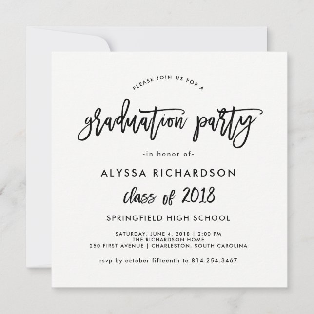 Script moderne| Invitation du Parti des diplômés 2 (Devant)