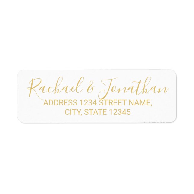 Script moderne Mariage blanc et or (Devant)