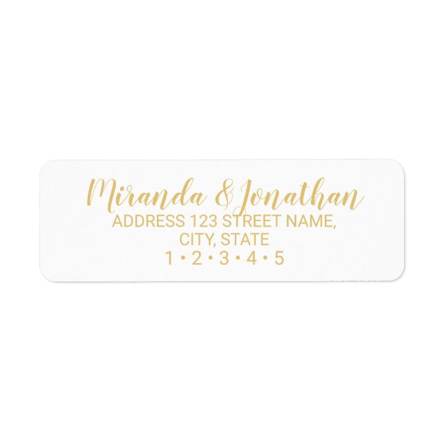 Script moderne Mariage blanc et or (Devant)