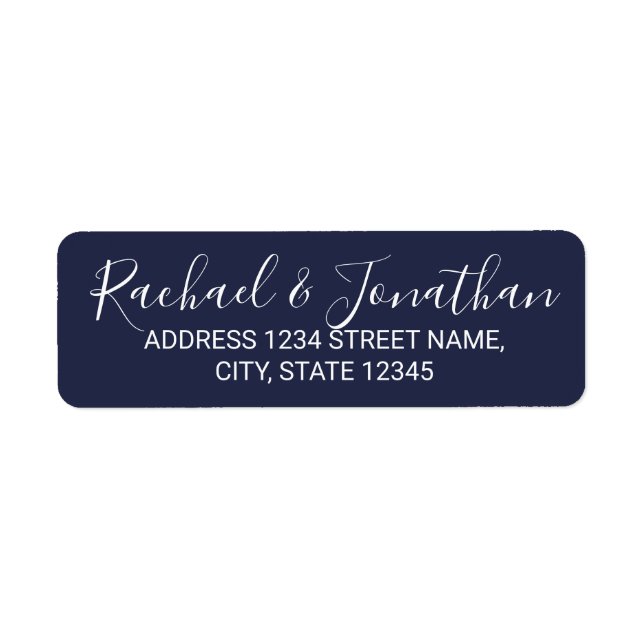 Script moderne Mariage bleu marine marine (Devant)